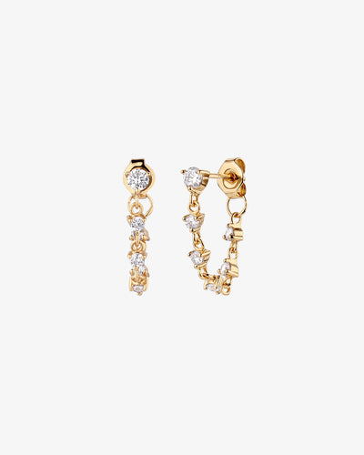 Crystal Drop Chain Earrings